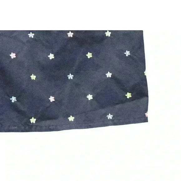 High Waisted A-Line Below Knee Skirt Size 10 Navy Multicolor Embroidered Floral - Picture 4 of 12